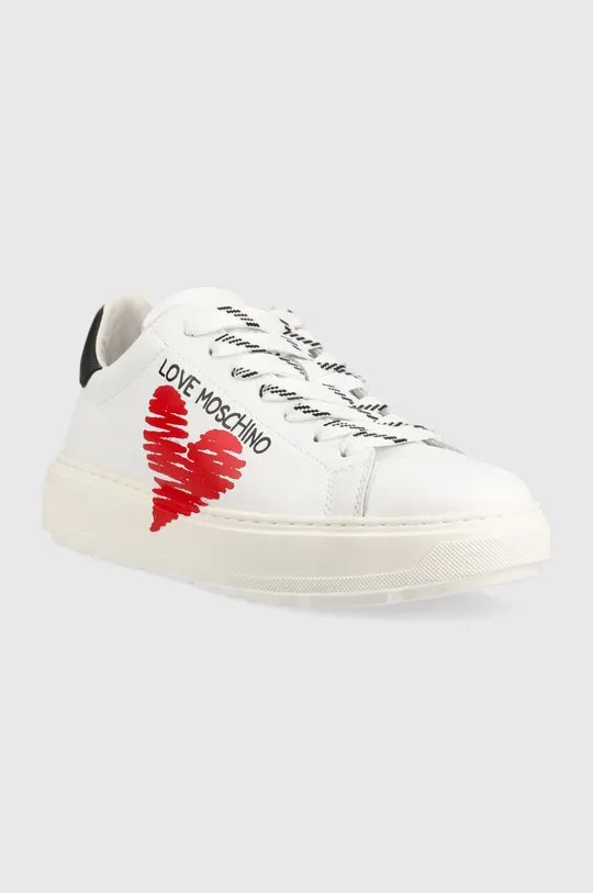 Кожаные кроссовки Love Moschino Sneakerd Bold 40 белый