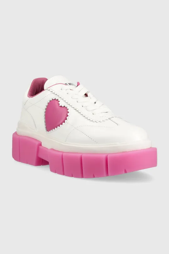 Δερμάτινα αθλητικά παπούτσια Love Moschino Sneakerd Belove 65 λευκό