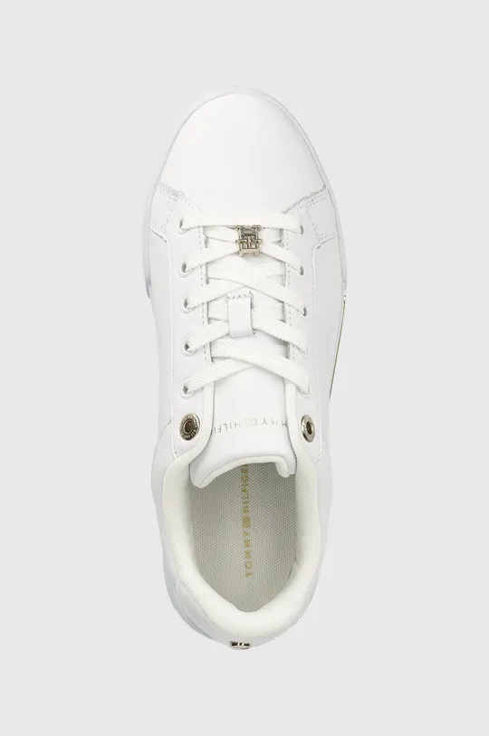 λευκό Δερμάτινα αθλητικά παπούτσια Tommy Hilfiger COURT SNEAKER WITH LACE HARDWARE