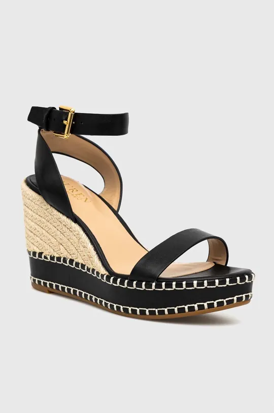 Kožené sandále Lauren Ralph Lauren 802884124001 čierna