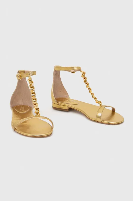 Kožené sandále Lauren Ralph Lauren 802900075001 zlatá