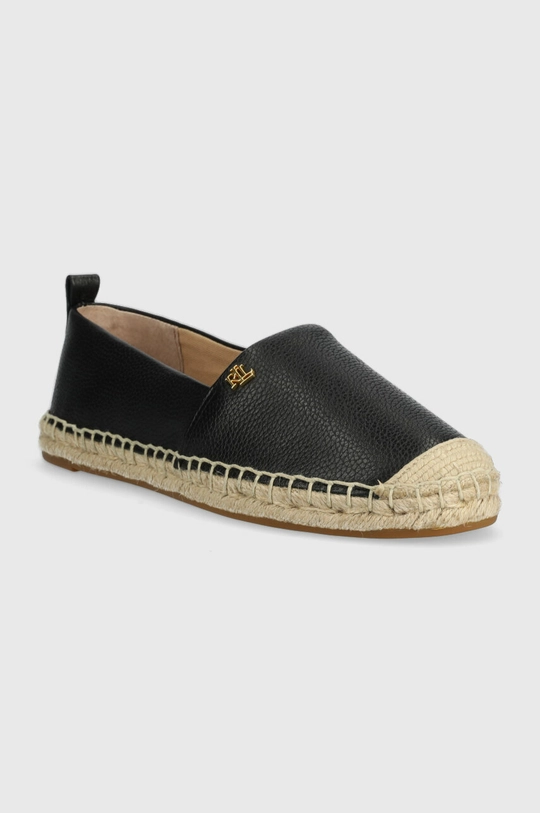 Kožne espadrile Lauren Ralph Lauren Cameryn IV crna