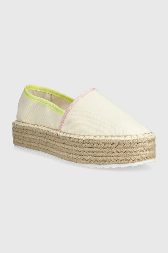 Tommy Jeans espadryle FLATFORM ESPADRILLE beżowy