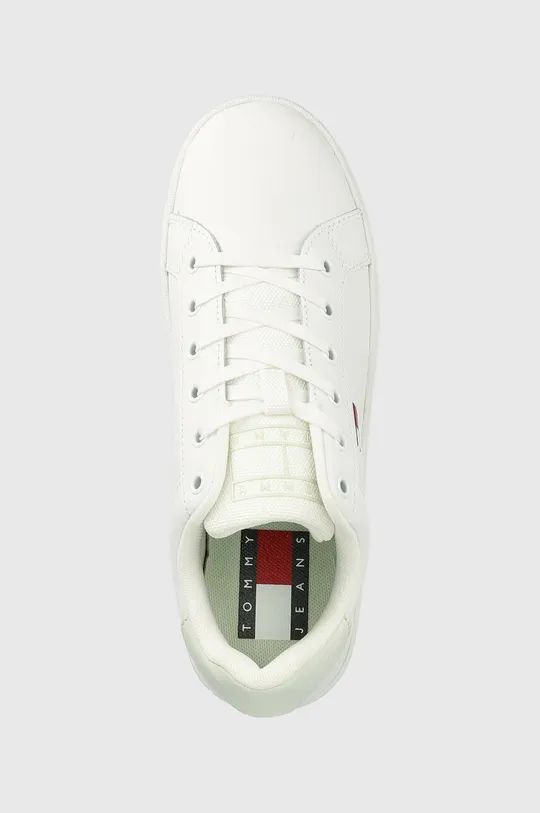 biały Tommy Jeans sneakersy skórzane FLATFORM SEASONAL