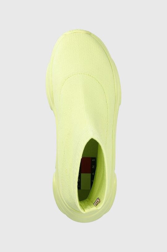 žlutě zelená Sneakers boty Tommy Jeans SOCK BOOT MONOCOLOR