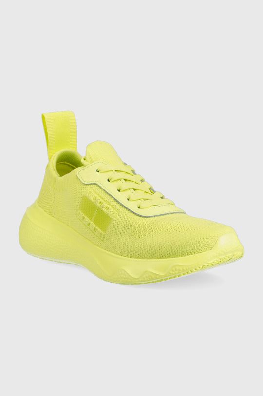 Sneakers boty Tommy Jeans FLEXI CONTRAST BRAND žlutě zelená