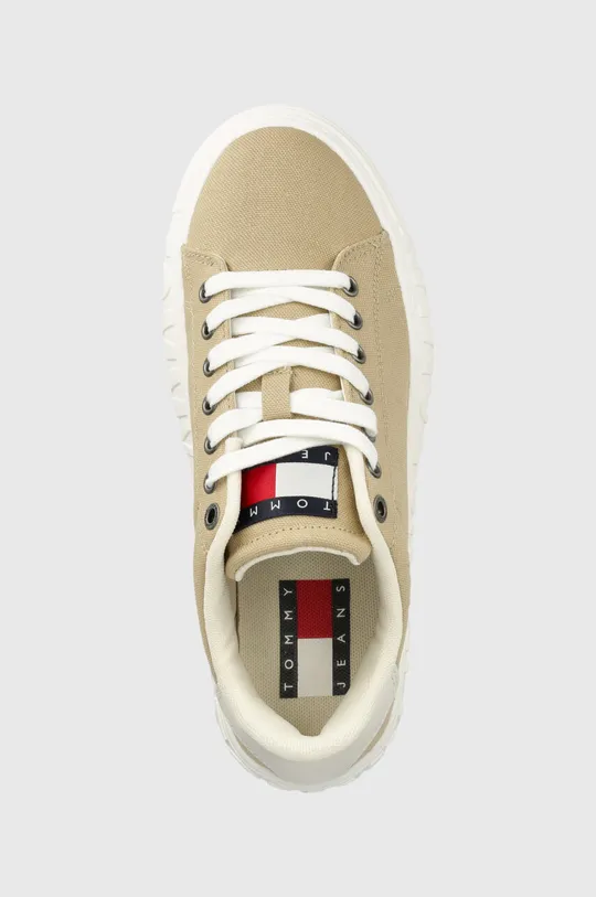 beżowy Tommy Jeans sneakersy NEW CUPSOLE CNVAS LC