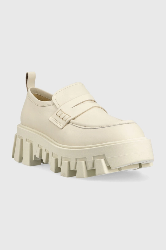 Kožené mokasíny Tommy Jeans CHUNKY LOAFER LTHER béžová