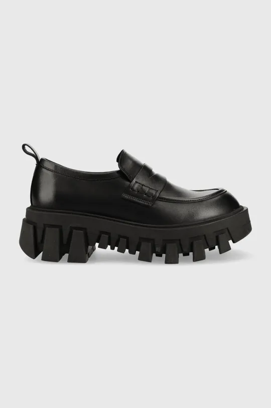 чорний Шкіряні мокасини Tommy Jeans CHUNKY LOAFER LTHER Жіночий