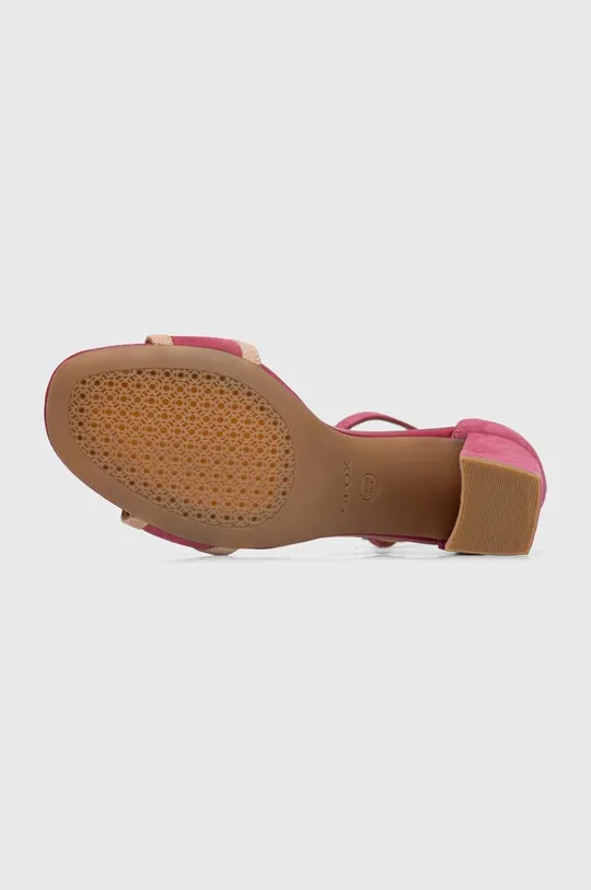 ružová Semišové sandále Geox D NEW ERAKLIA 80