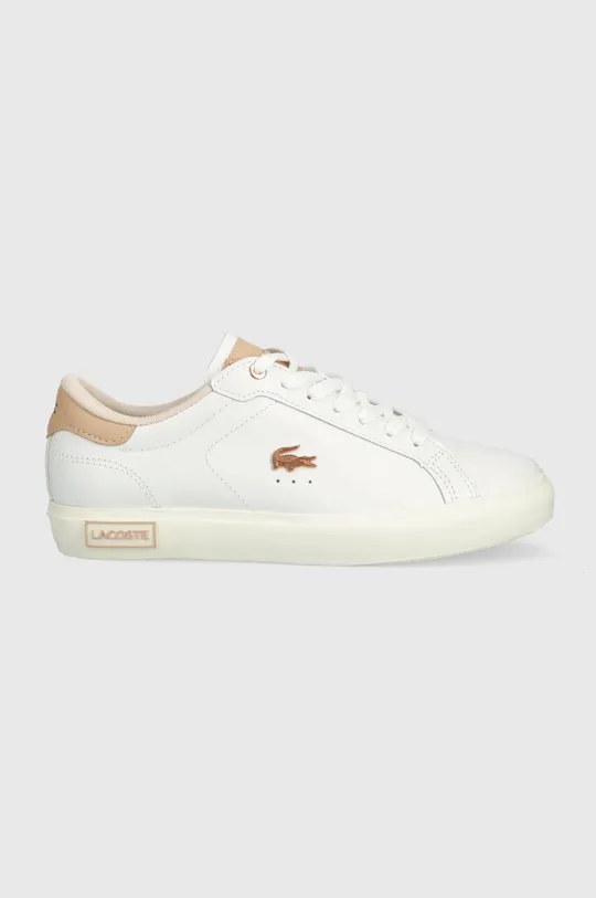 λευκό Δερμάτινα αθλητικά παπούτσια Lacoste POWERCOURT Γυναικεία