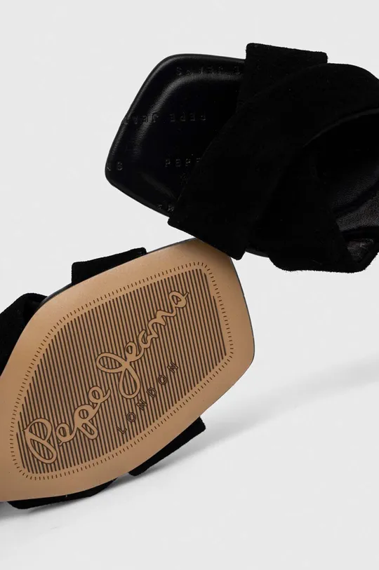 crna Sandale od brušene kože Pepe Jeans ALTEA