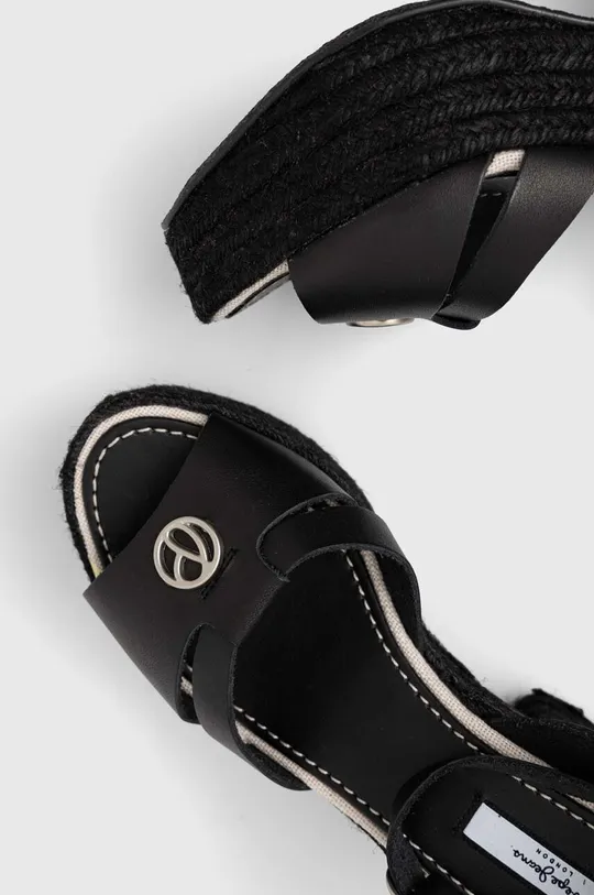 čierna Kožené sandále Pepe Jeans TAFFY