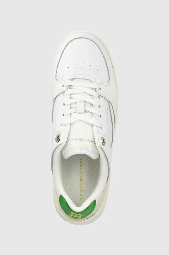 λευκό Δερμάτινα αθλητικά παπούτσια Tommy Hilfiger LEATHER BASKET SNEAKER