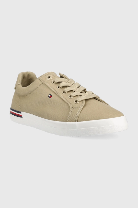 Πάνινα παπούτσια Tommy Hilfiger ESSENTIAL STRIPES SNEAKER μπεζ