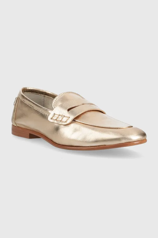 Δερμάτινα μοκασίνια Tommy Hilfiger TH LOAFER GOLDEN χρυσαφί