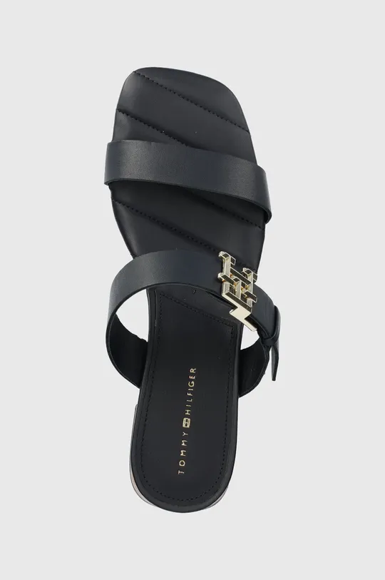 σκούρο μπλε Δερμάτινες παντόφλες Tommy Hilfiger HARDWARE BLOCK MID HEEL