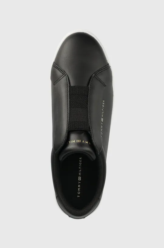 μαύρο Δερμάτινα ελαφριά παπούτσια Tommy Hilfiger ELASTIC SLIP ON SNEAKER