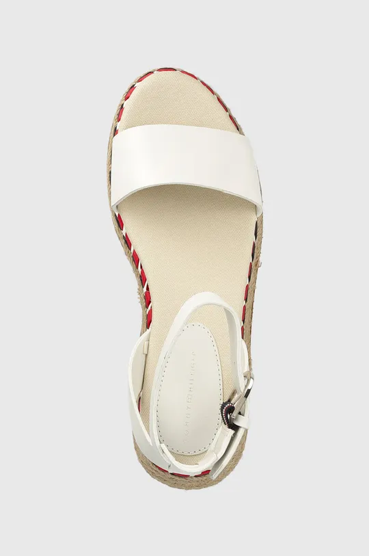 bijela Kožne sandale Tommy Hilfiger LOW WEDGE SANDAL