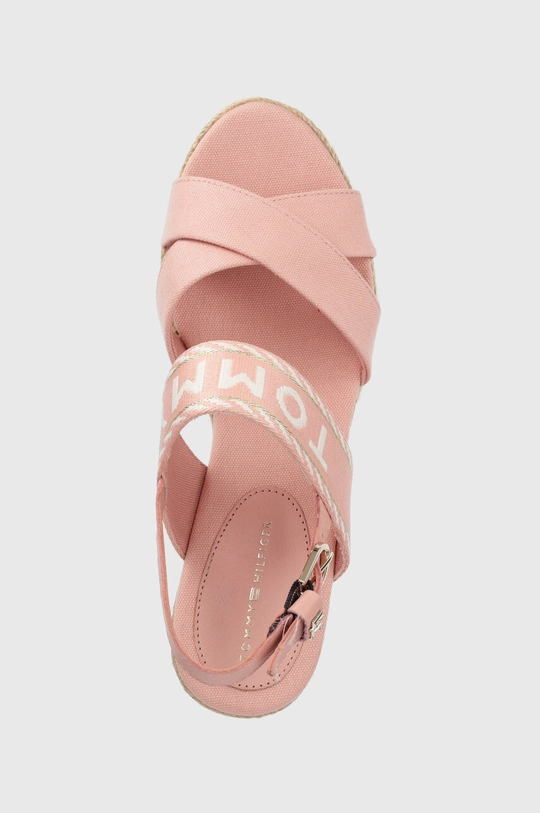 rózsaszín Tommy Hilfiger szandál SEASONAL WEBBING MID WEDGE