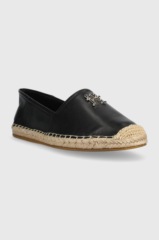 Kožne espadrile Tommy Hilfiger ESSENTIAL LEATHER ESPADRILLE crna