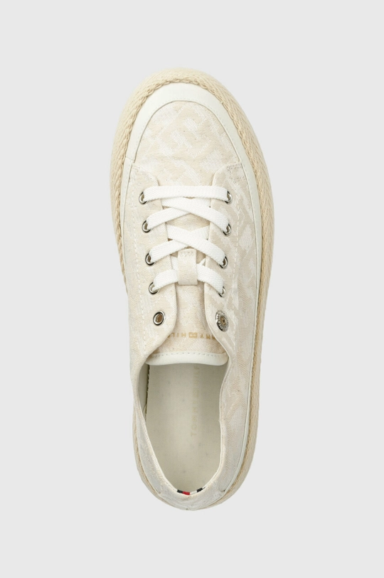 béžová Tenisky Tommy Hilfiger VULC ROPE MONOGRAM WHITE DENIM