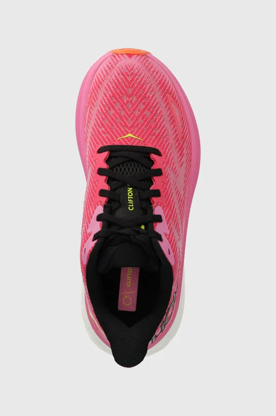 pink Hoka One One running shoes Clifton 9