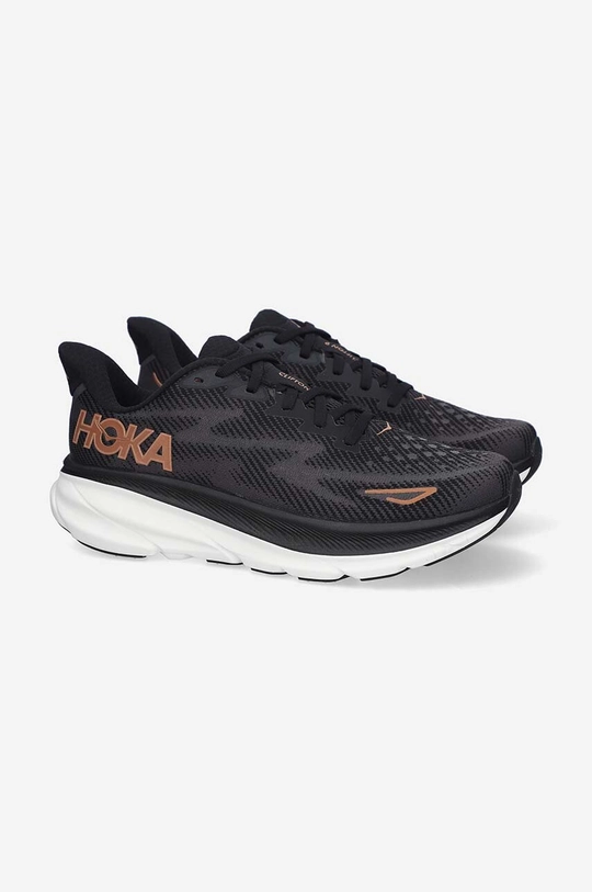 black Hoka One One running shoes Clifton 9