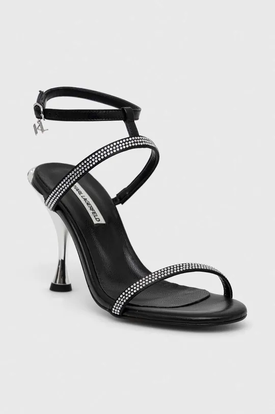 Usnjeni sandali Karl Lagerfeld PANACHE HI črna