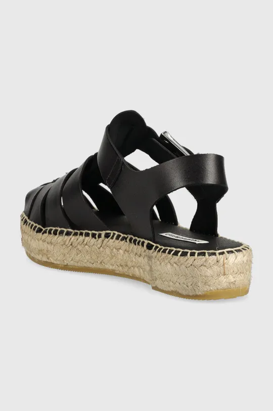 Usnjeni sandali Karl Lagerfeld KAMINI STACK  Zunanjost: Naravno usnje Notranjost: Tekstilni material Podplat: Sintetični material
