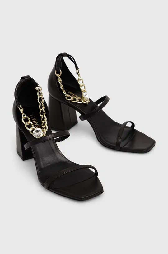 Kožené sandály Twinset černá