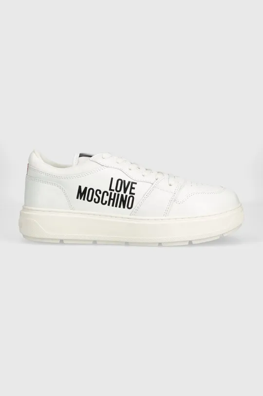 biały Love Moschino sneakersy skórzane Damski