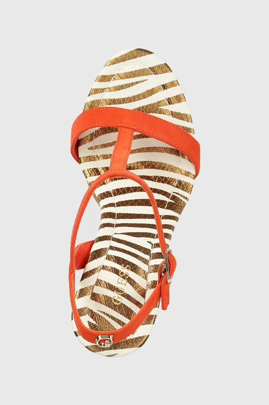 oranžová Semišové sandále Guess FACY