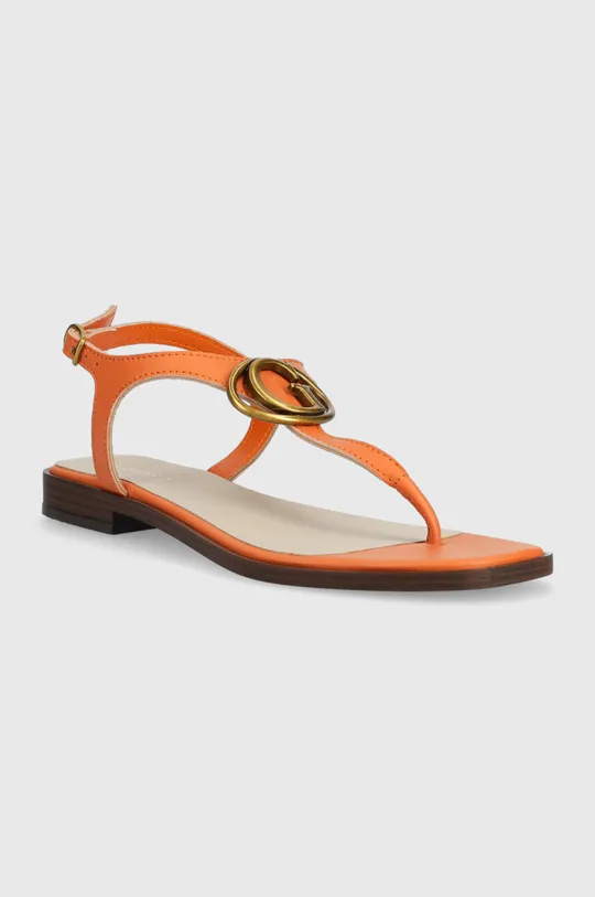 Usnjeni sandali Guess MIRY oranžna