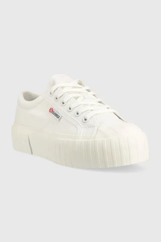 Πάνινα παπούτσια Superga 2631 STRIPE PLATFORM λευκό