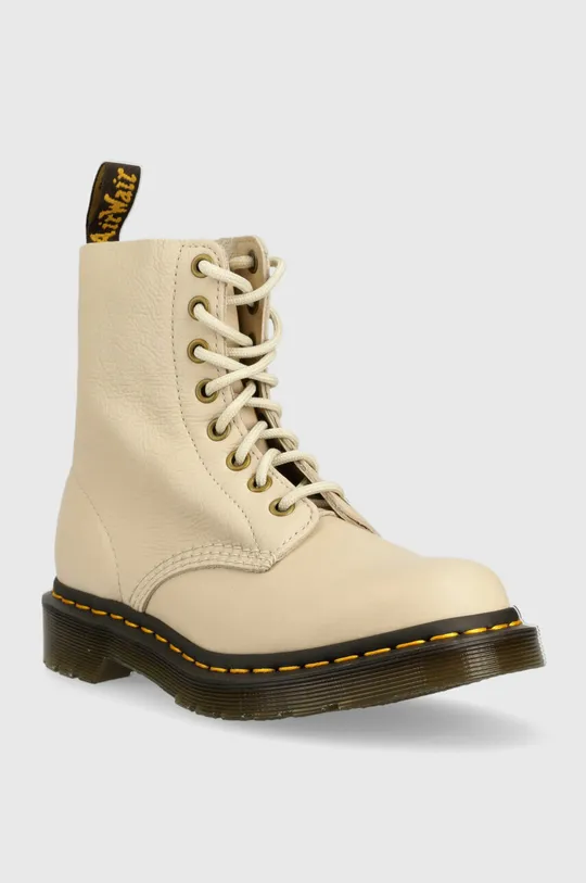 Dr. Martens leather biker boots 1460 Pascal beige