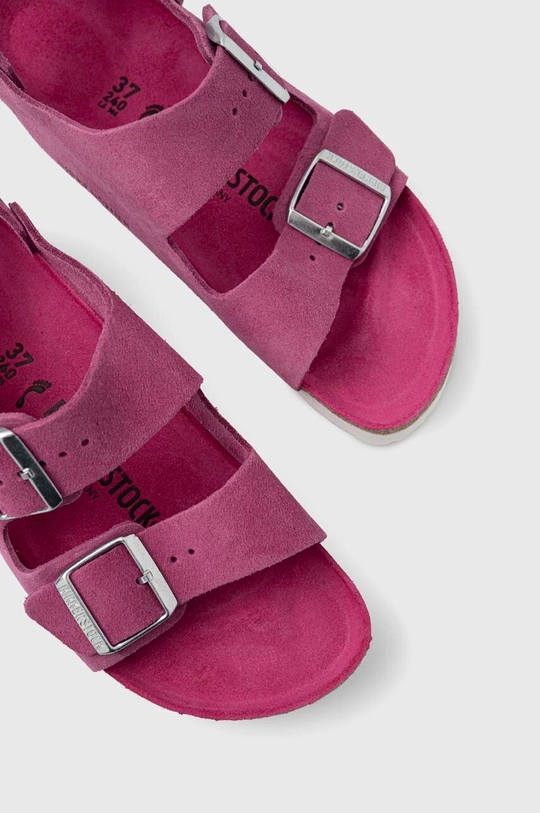 roza Sandali iz semiša Birkenstock Milano Suede