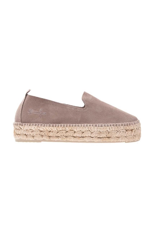 hnedá Semišové espadrilky Manebi Double Sole Espadrilles Dámsky