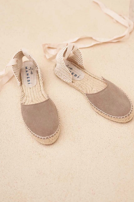 Замшеві еспадрилі Manebi Flat Valenciana Espadrilles коричневий