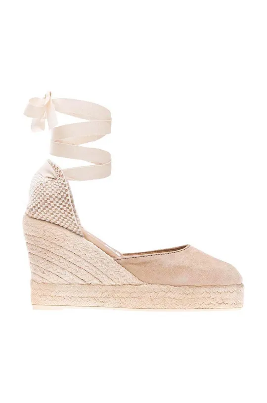 bež Espadrile od brušene kože Manebi Wedge Espadrilles Ženski