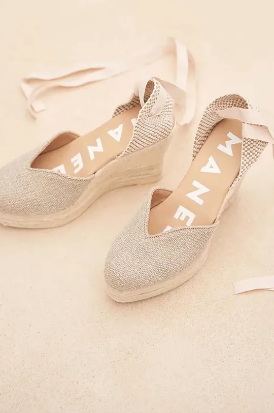 Еспадрилі Manebi Heart-Shaped Wedge Espadrilles бежевий