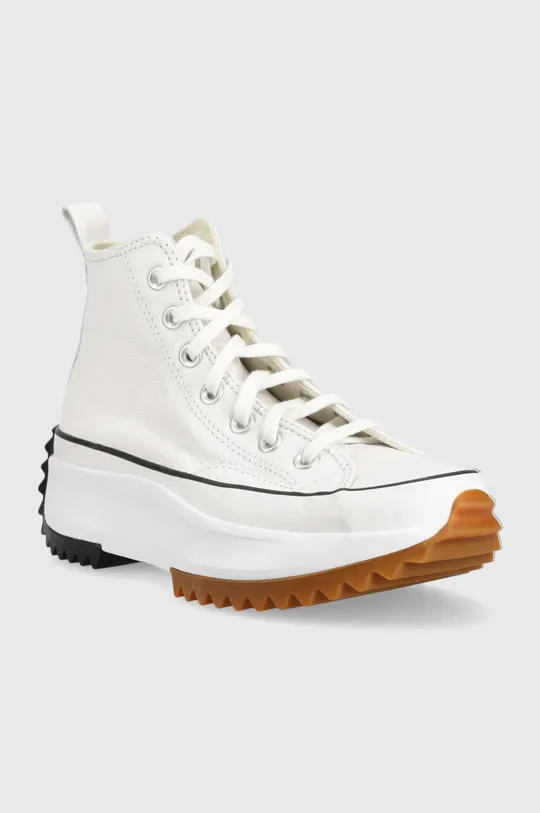 Δερμάτινα ελαφριά παπούτσια Converse Run Star Hike Platform λευκό
