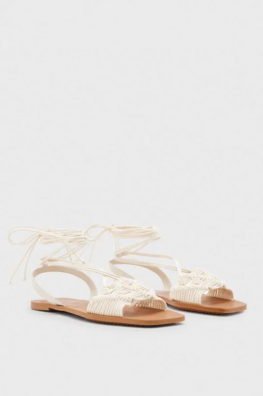 Kožené sandále AllSaints biela