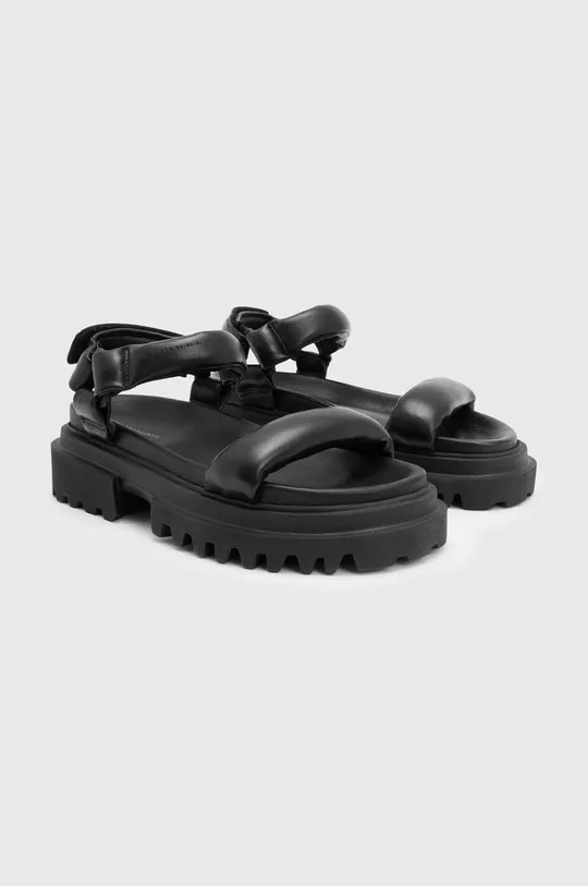 Usnjeni sandali AllSaints Helium Sandal črna