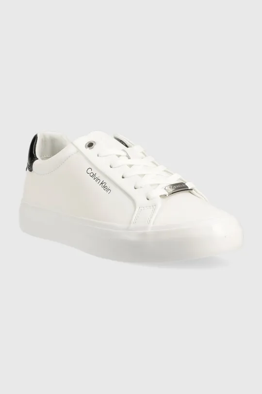 Calvin Klein sneakersy skórzane VULC LACE UP biały
