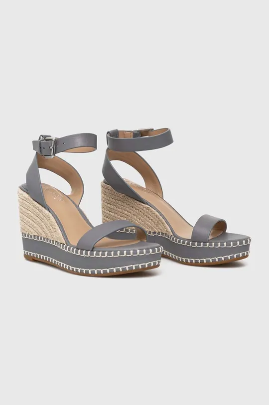 Kožené sandále Lauren Ralph Lauren HILARIE sivá