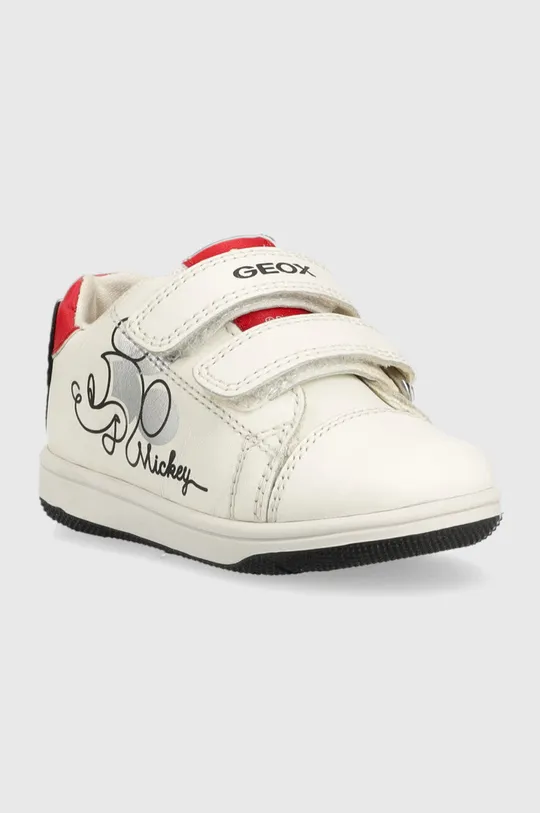 Παιδικά δερμάτινα αθλητικά παπούτσια Geox x Disney λευκό