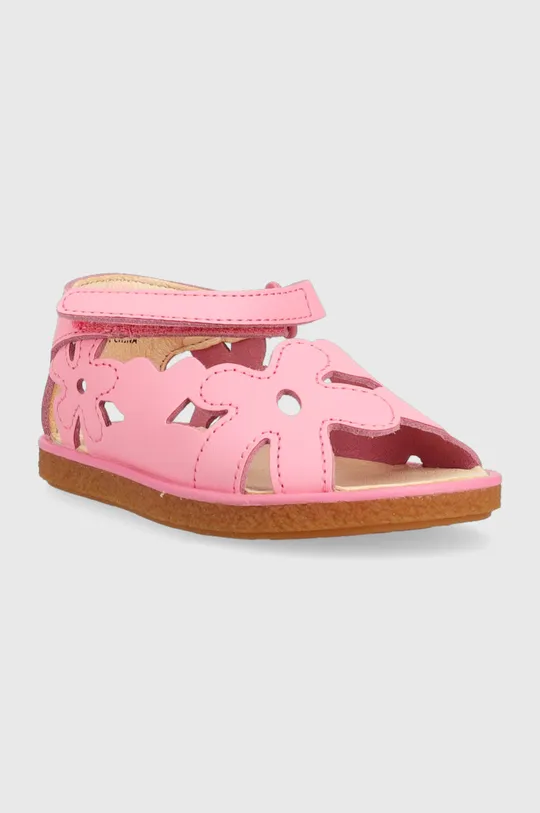 Дитячі шкіряні сандалі Camper рожевий