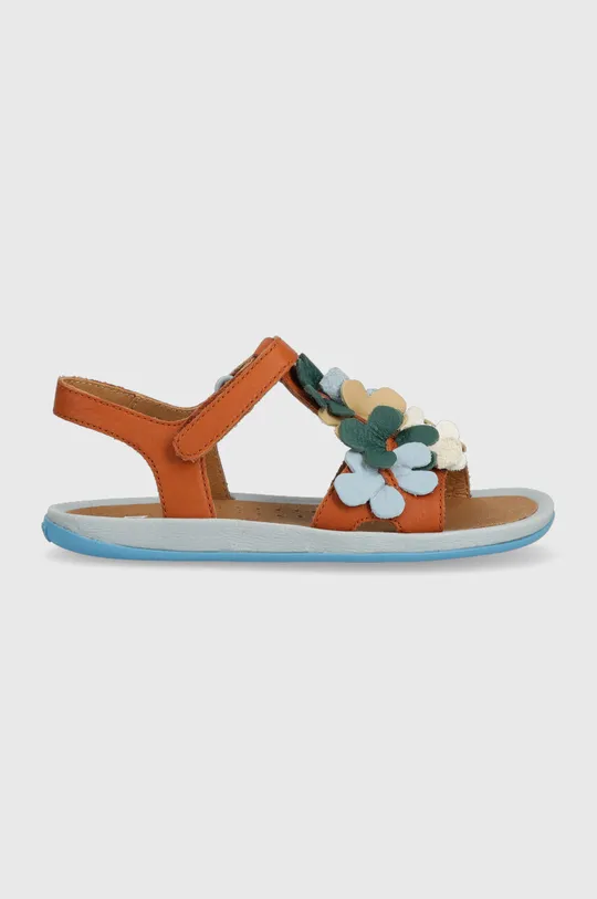 hnedá Detské kožené sandále Camper Dievčenský
