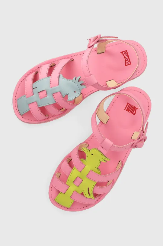 roza Otroški usnjeni sandali Camper Dekliški